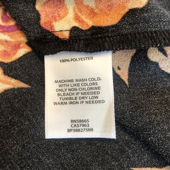 NWT Nordstrom BP Women’s XXS Floral Button Up Black Cropped Blouse Oversized - Picture 6 of 7